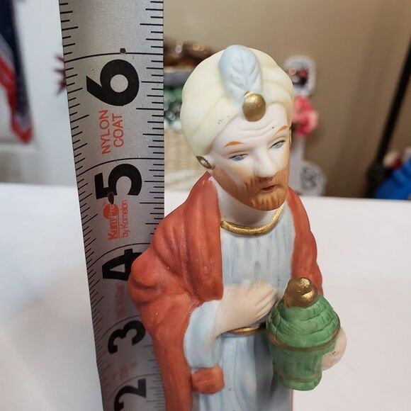 Vintage Frankel Hand Painted Porcelain Nativity Wise Man Figurine 6" Blue Eyes - Picture 6 of 6